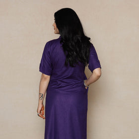  Violet Linen Viscose Plain Long Kurta Online l iTokri.com