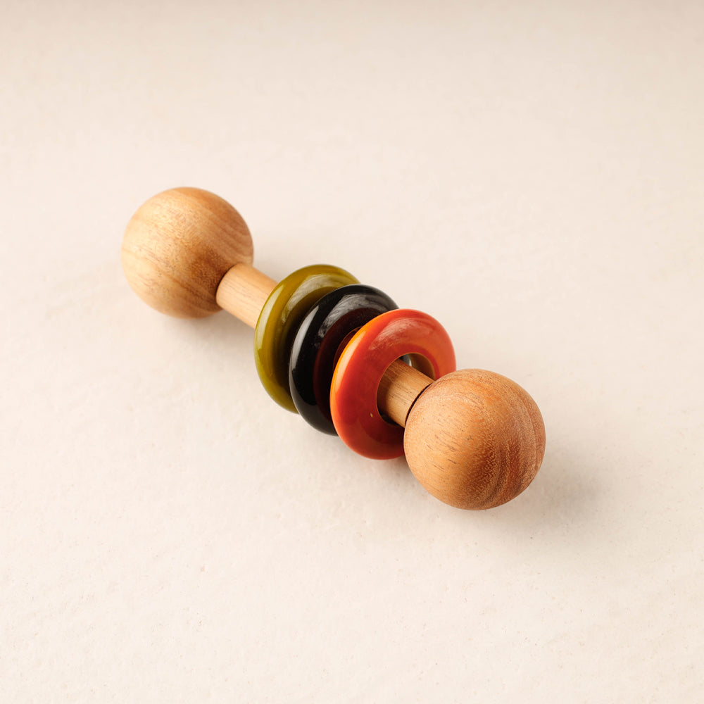 Dumbbell Rattle - Channapatna Handmade Wooden Toy