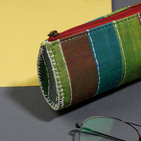 Multicolor Gamcha Fabric Hand Embroidered Spectacle Case