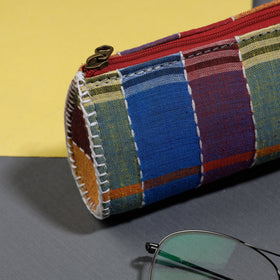 Multicolor Gamcha Fabric Hand Embroidered Spectacle Case