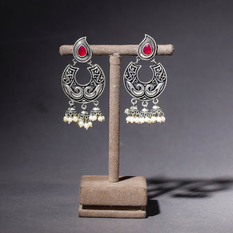  Antique Silver Finish Oxidized Special Brass Base Earrings 