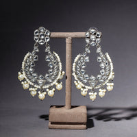 Oxidised German Silver Finish Beadwork Earrings