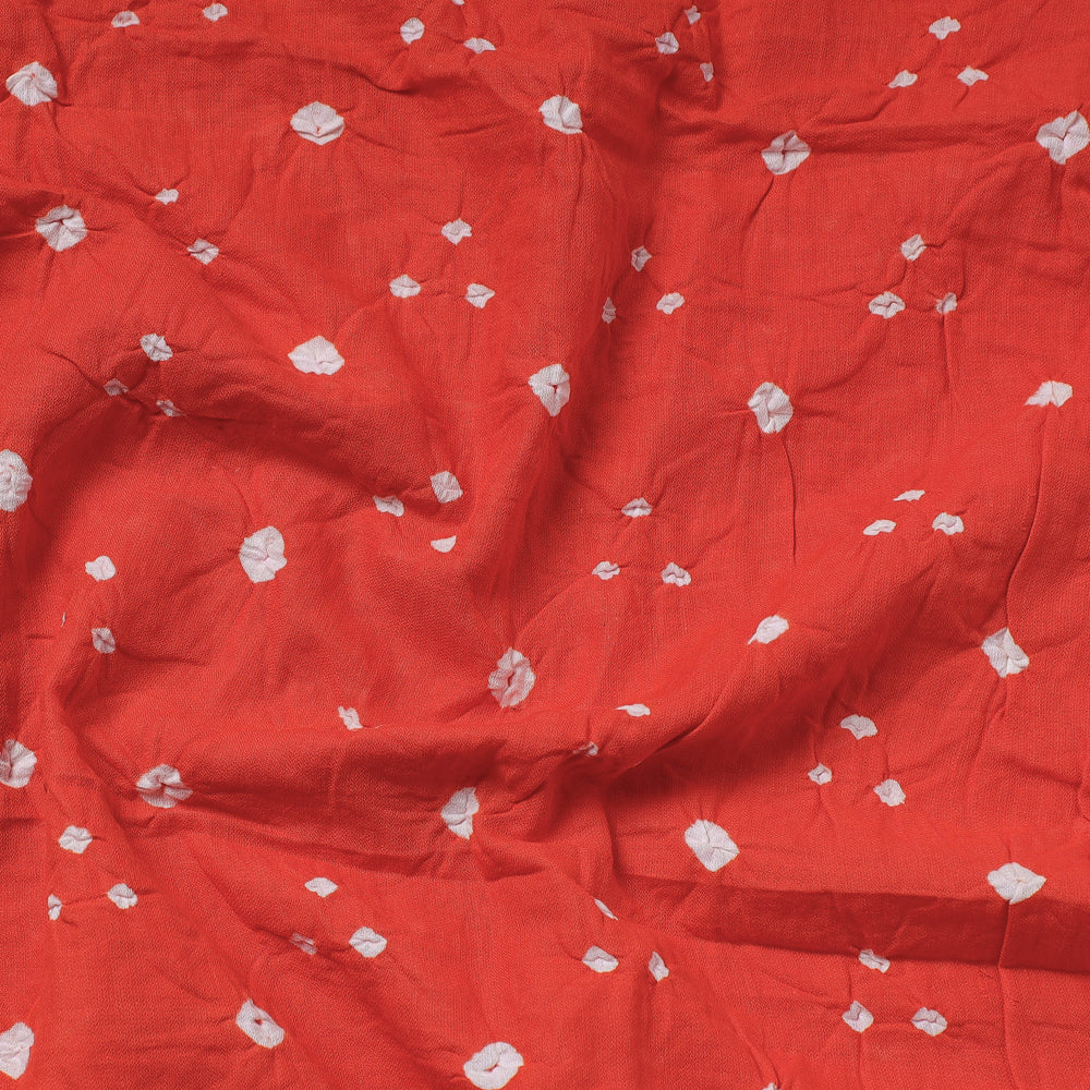 Orange - Kutch Bandhani Tie-Dye Soft Cotton Precut Fabric