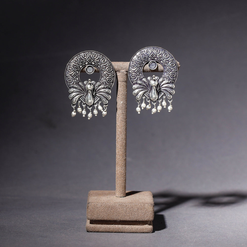 Oxidised German Silver Finish Earrings