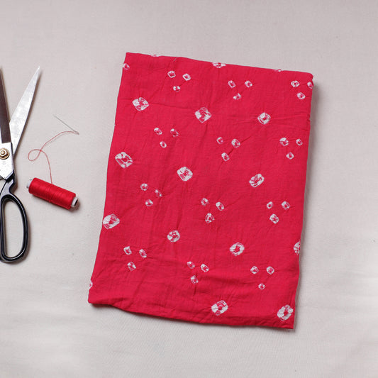 Pink - Kutch Bandhani Tie-Dye Soft Cotton Precut Fabric
