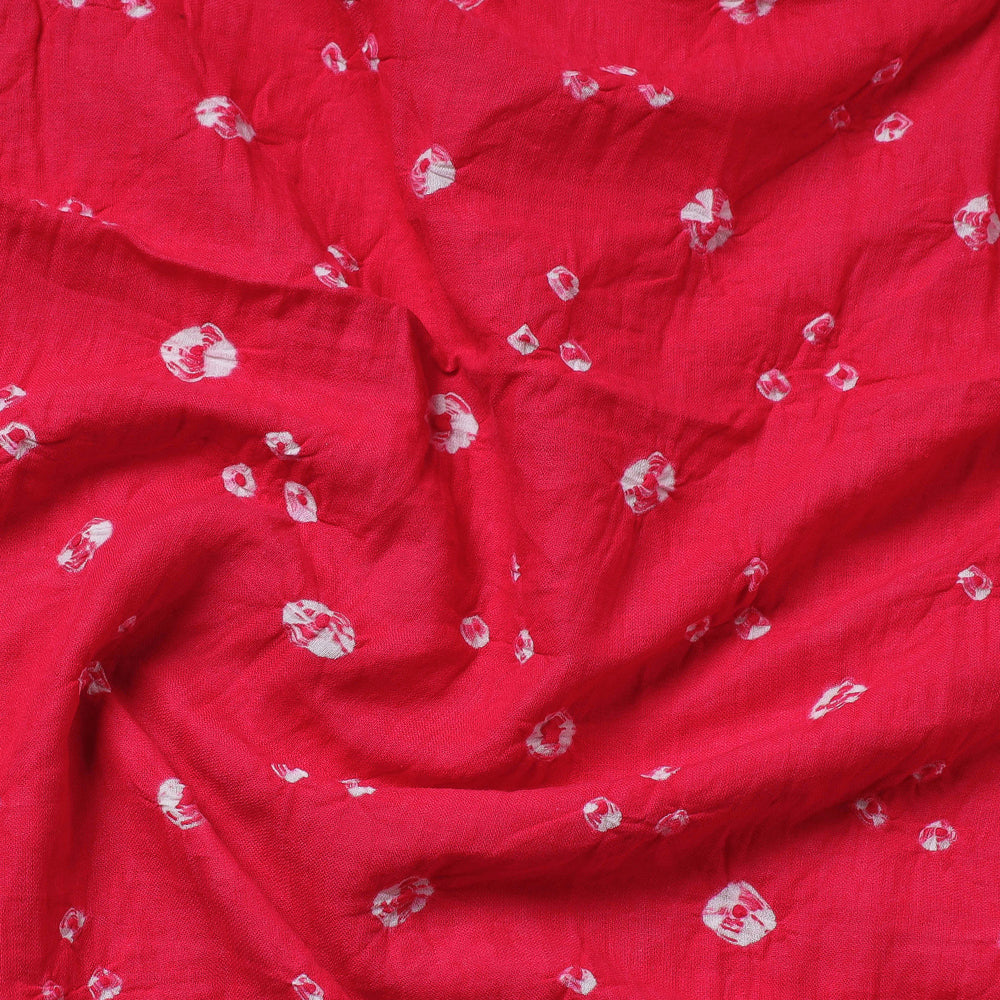 Pink - Kutch Bandhani Tie-Dye Soft Cotton Precut Fabric