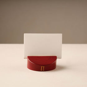 Traditional Red Channapatna Handmade Wooden Card Holder