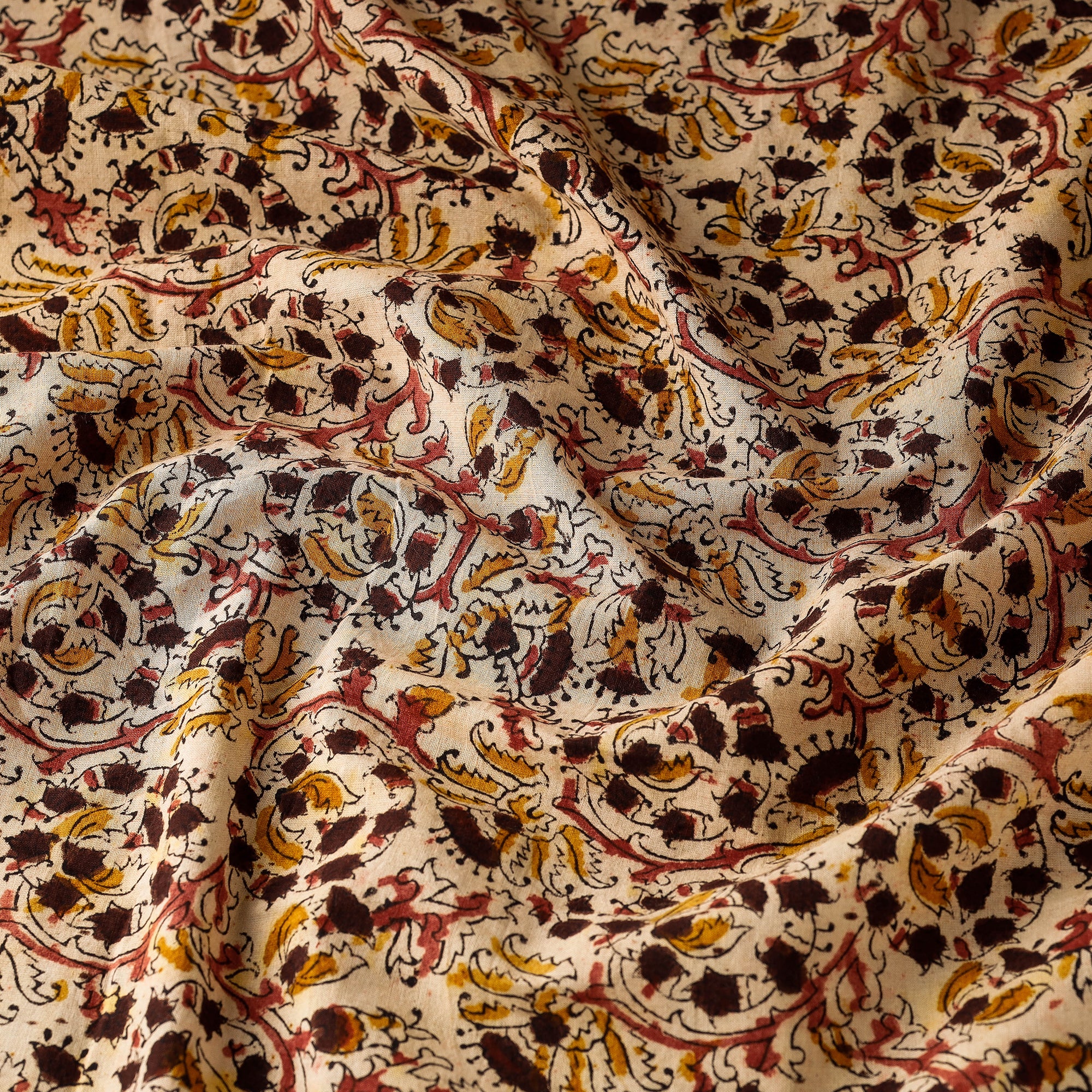 Buy Pedana Kalamkari Block Printed Cotton Fabric Online at iTokri.com