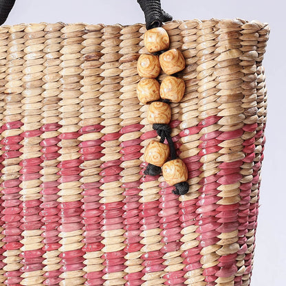 Beige - Handmade Organic Water Hyacinth Handbag from Assam