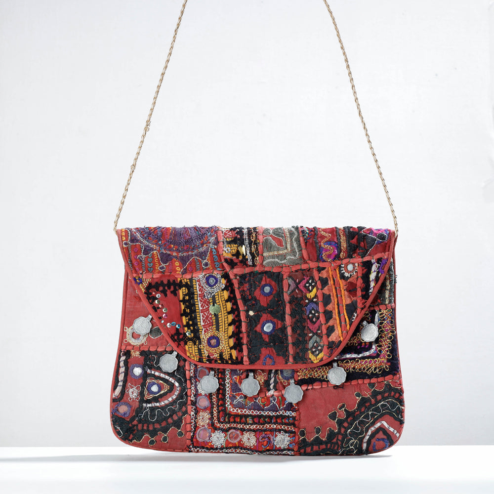 Multicolor - Banjara Vintage Embroidery Mirror & Coin Work Sling Bag
