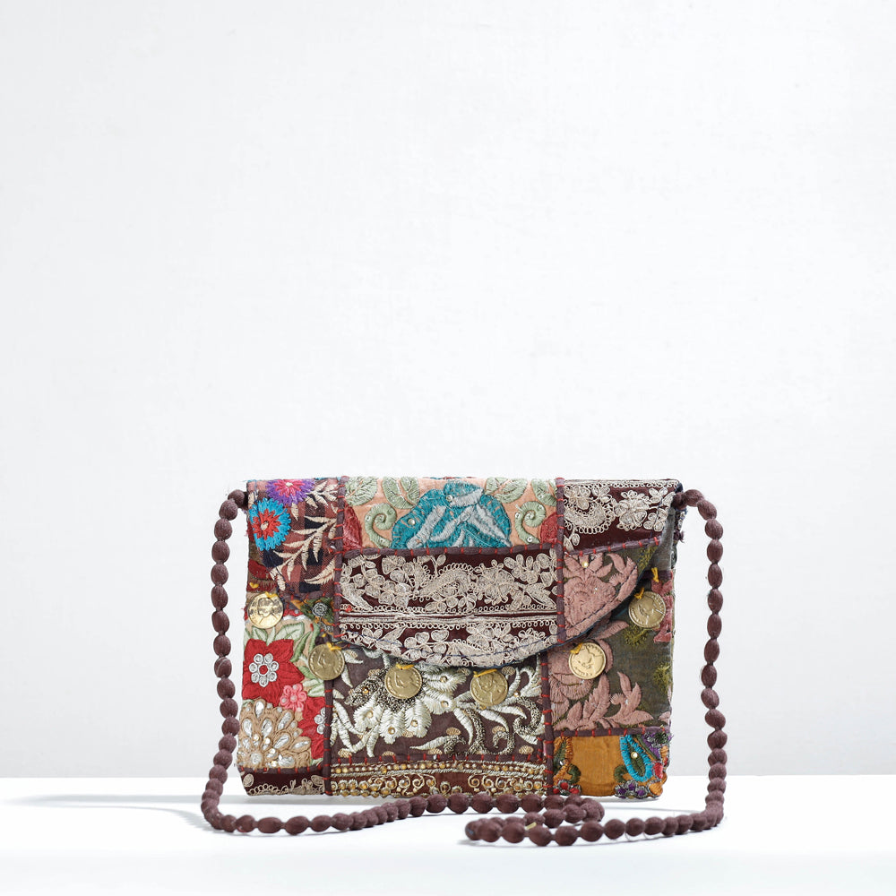 Multicolor - Banjara Vintage Embroidery Patchwork Coin Work Sling Bag
