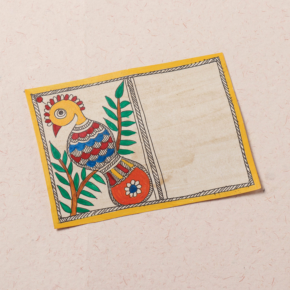 Traditional Madhubani Handpainted Postcard (3.5 x 5 in)