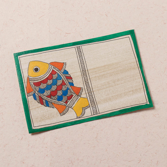 Traditional Madhubani Handpainted Postcard (3.5 x 5 in)