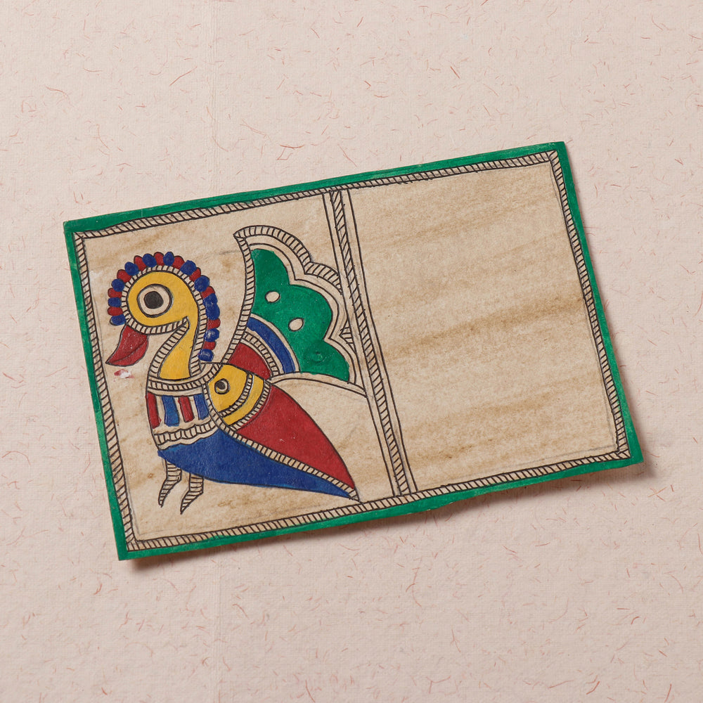 Traditional Madhubani Handpainted Postcard (3.5 x 5 in)