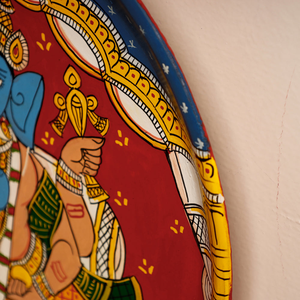 Buy Handpainted Cheriyal Painting Wooden Plate/Wall Frame by Dhanalakota Sai Kiran Online at iTokri.com