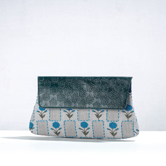 Handcrafted Clutch with Handpainted & Embossed Leather Flap