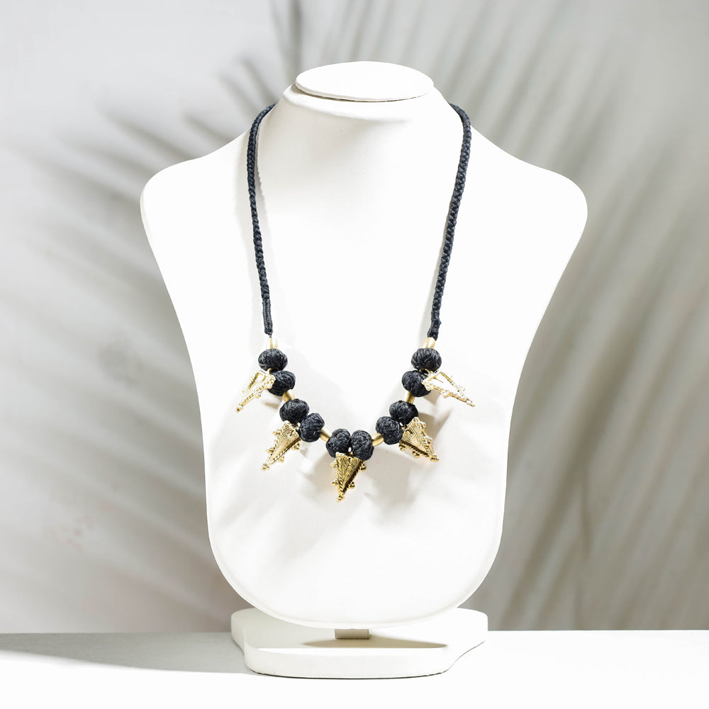 Miharu Black Gold Tone Choker Necklace