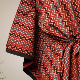 Buy Ajrakh Hand Block Printed Cotton Kaftan with Tie-Up Waist (Short) l iTokri.com