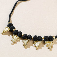 Miharu Black Gold Tone Choker Necklace