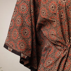 Buy Ajrakh Hand Block Printed Cotton Kaftan with Tie-Up Waist (Short) l iTokri.com