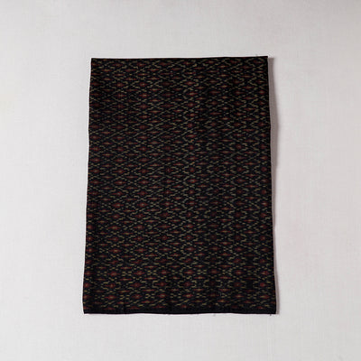 Black - Pochampally Ikat Weave Raw Silk Precut Fabric (1.3 meter)