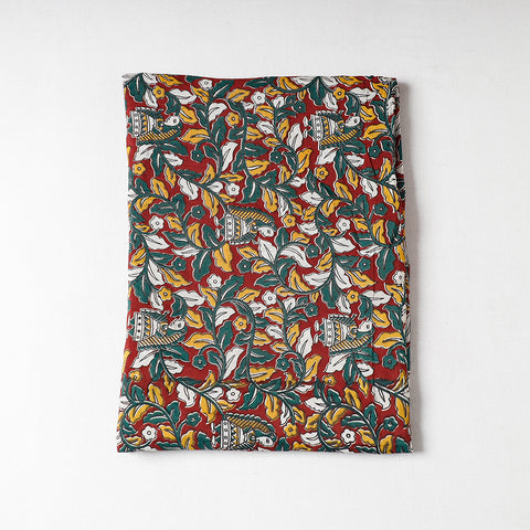 Buy Handpainted Srikalahasti Kalamkari Pen Work Chanderi Silk Precut Fabric Online l iTokri.com