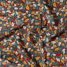 Buy Handpainted Srikalahasti Kalamkari Pen Work Chanderi Silk Precut Fabric Online l iTokri.com