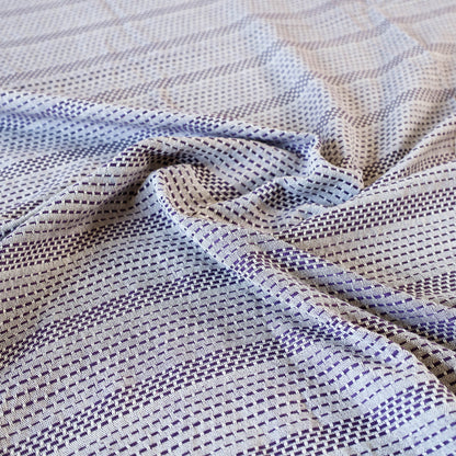 Grey - Pure Cotton Handloom Double Bedcover from Bijnor by Nizam (103 x 94 in)