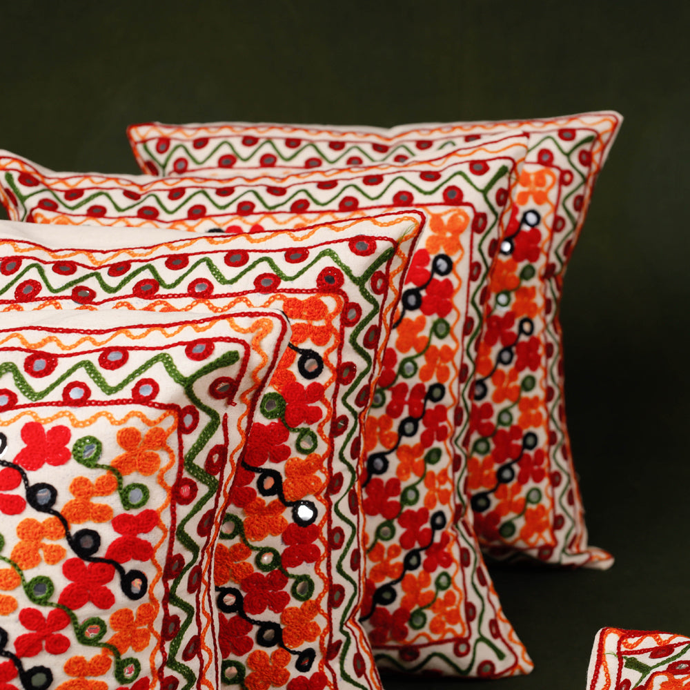 Aari Embroidery Cushion Cover