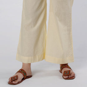  Beige Running Stitch Cotton Palazzo by iTokri Casuals
