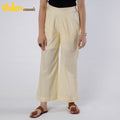  Beige Running Stitch Cotton Palazzo by iTokri Casuals
