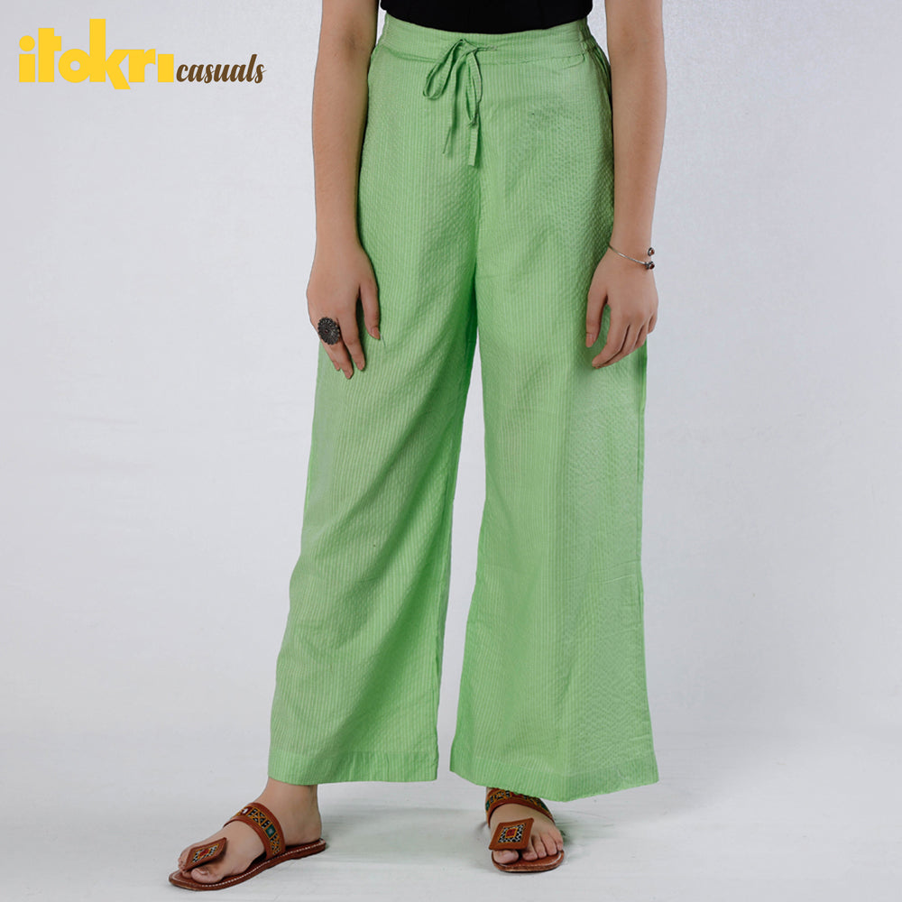 Buy Running Stitch Cotton Palazzo by iTokri Casuals Online at iTokri.com
