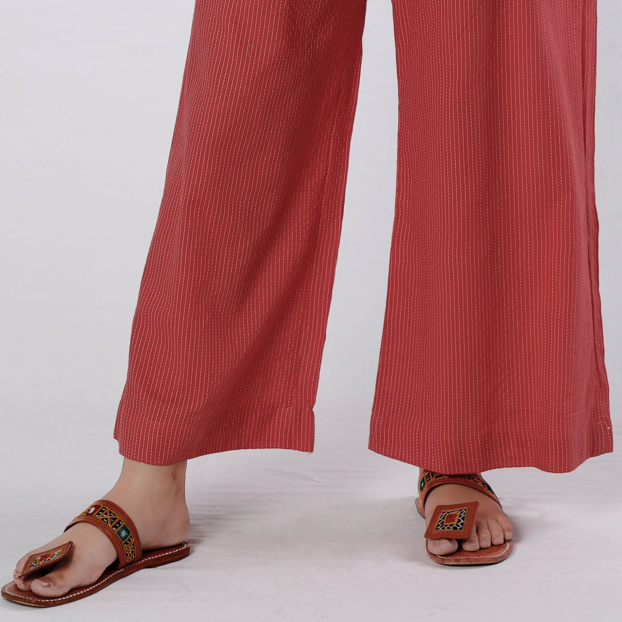  Running Stitch Cotton Palazzo by iTokri Casuals 