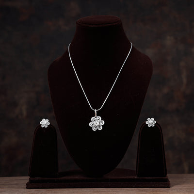 filigree silver necklace set