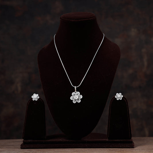 filigree silver necklace set