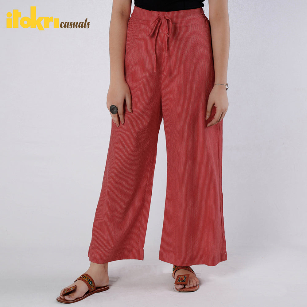  Running Stitch Cotton Palazzo by iTokri Casuals 