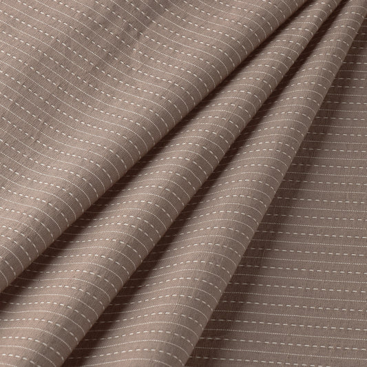 Brown - Prewashed Running Stitch Cotton Fabric