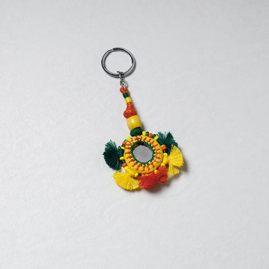 Handmade Mirror & Threadwork Keychain by Kailash Patwa