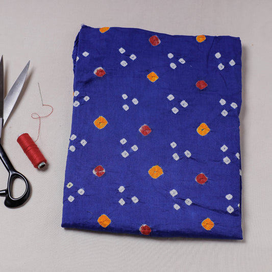 Blue - Kutch Bandhani Tie-Dye Soft Cotton Precut Fabric (1.4 meter)