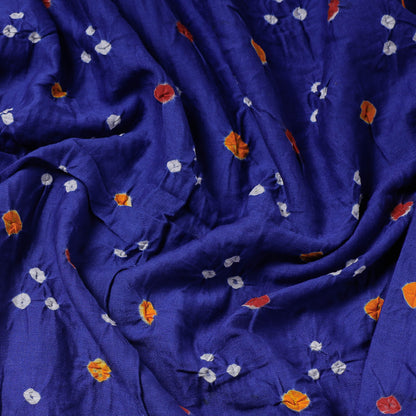 Blue - Kutch Bandhani Tie-Dye Soft Cotton Precut Fabric (1.4 meter)