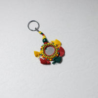 Handmade Mirror & Threadwork Keychain by Kailash Patwa