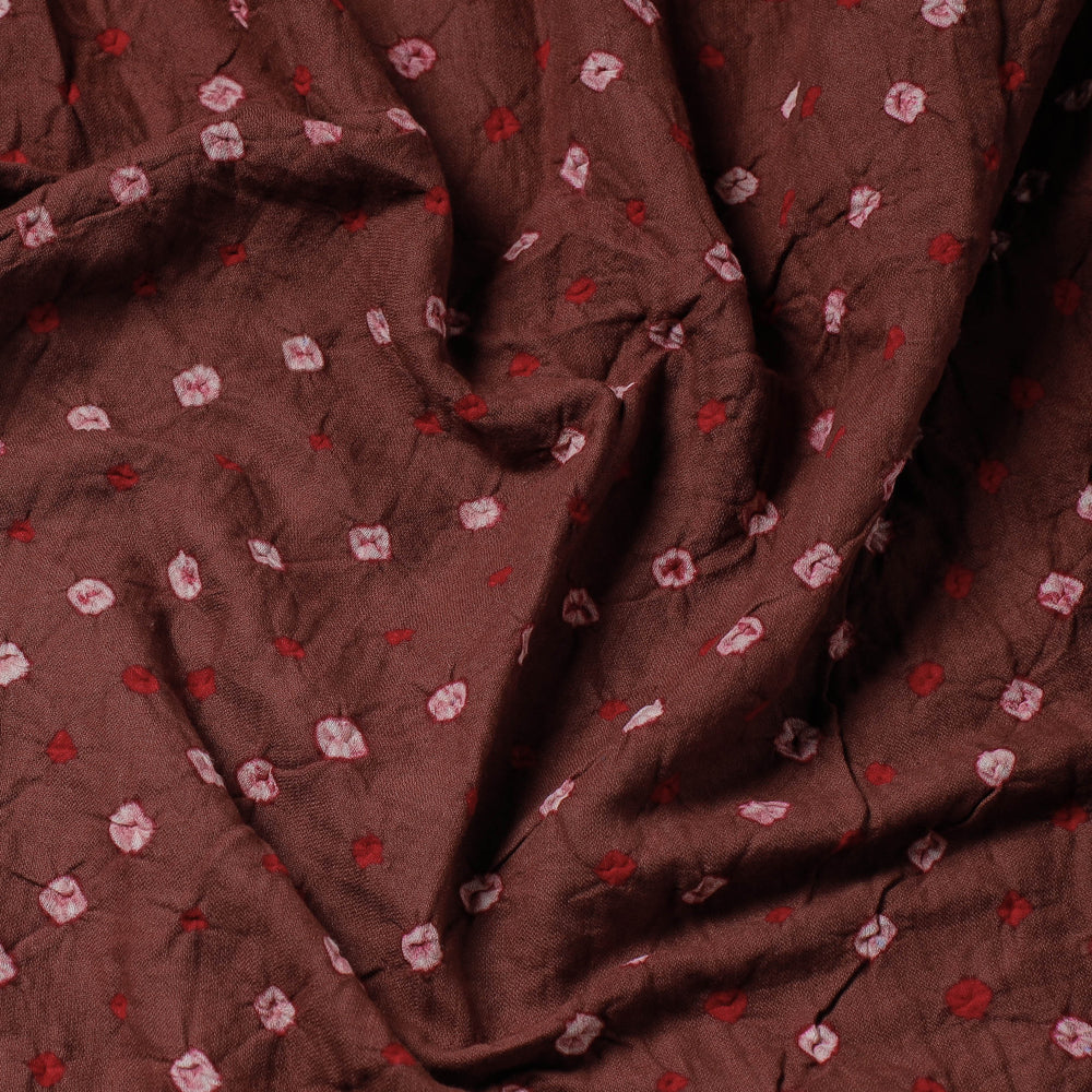Brown - Kutch Bandhani Tie-Dye Soft Cotton Precut Fabric (1.3 meter)