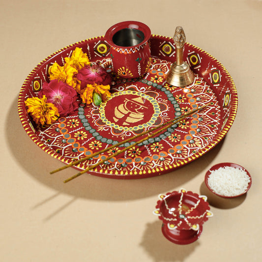 Traditional Handpainted Pooja Thali