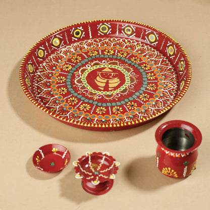 Traditional Handpainted Pooja Thali