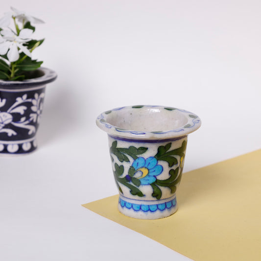 Original Blue Pottery Ceramic Planter (3 x 3 in)