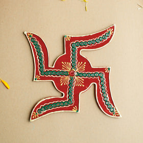  Traditional Handpainted Wooden Swastik 