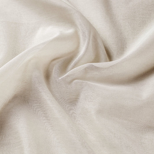 Off White - Traditional Chanderi Silk Pure Handloom Zari Weave Fabric