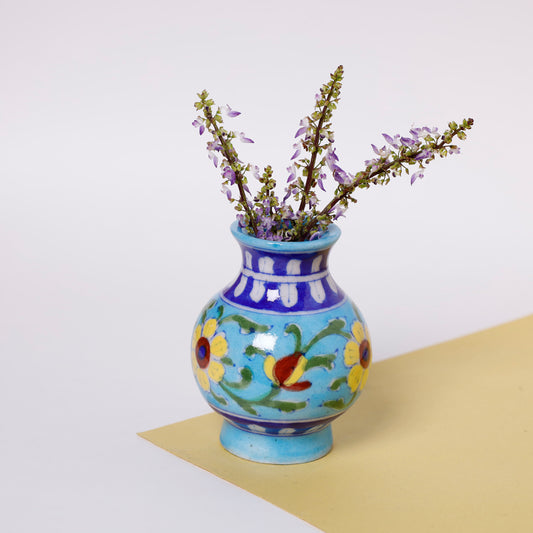 Original Blue Pottery Ceramic Vase (2 x 2 in)