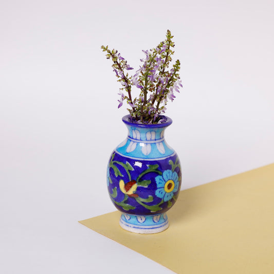 Original Blue Pottery Ceramic Vase (1.5 x 1.5 in)