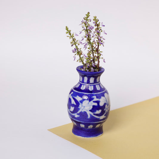 Original Blue Pottery Ceramic Vase (1.5 x 1.5 in)